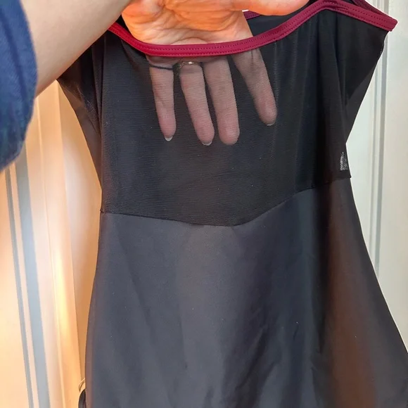 Class In Women's Black Leotard with Floral Embroidery - Picture 4 of 4